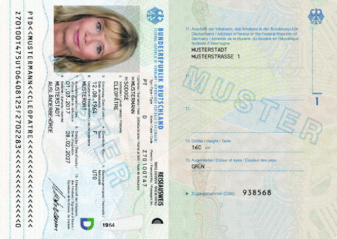 german travel document for foreigners
